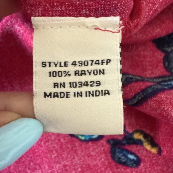 Caffe Marrakesh Womens 3X Boho Pink Floral Pintucked Sleeveless Tunic Hawaii - Picture 4 of 8